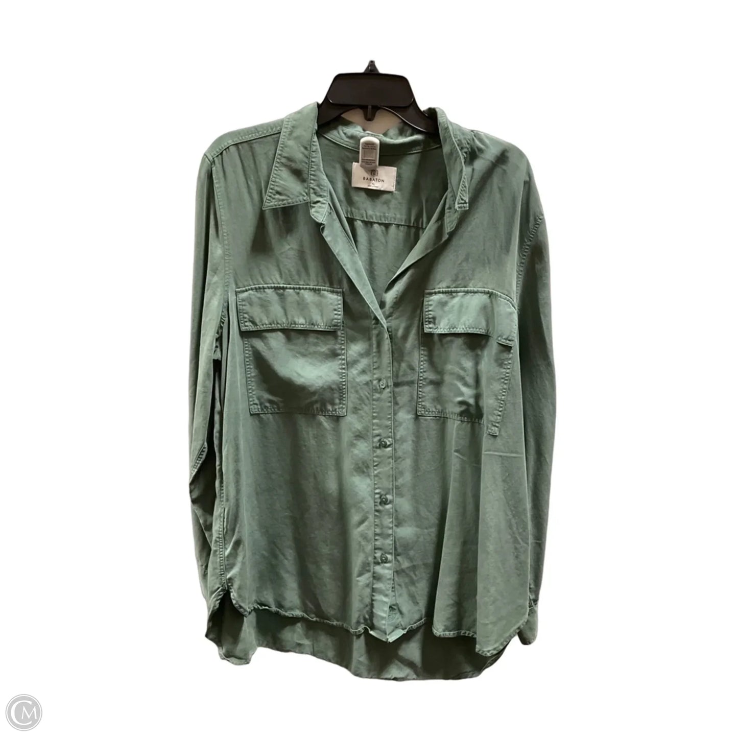 Blouse Long Sleeve By Babaton In Green, Size: Xl