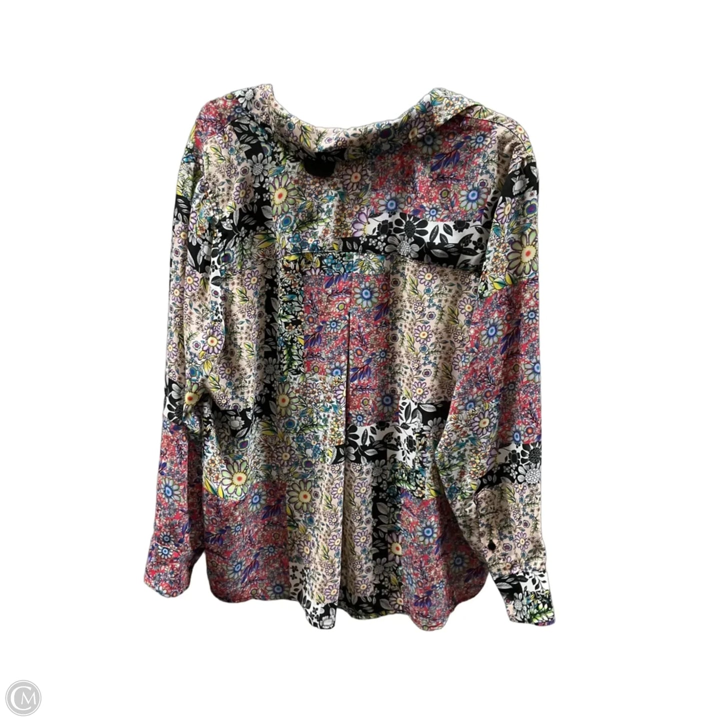 Blouse Long Sleeve By Jones New York In Floral Print, Size: 1x