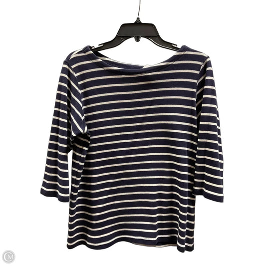 Top 3/4 Sleeve By L.l. Bean In Striped Pattern, Size: L
