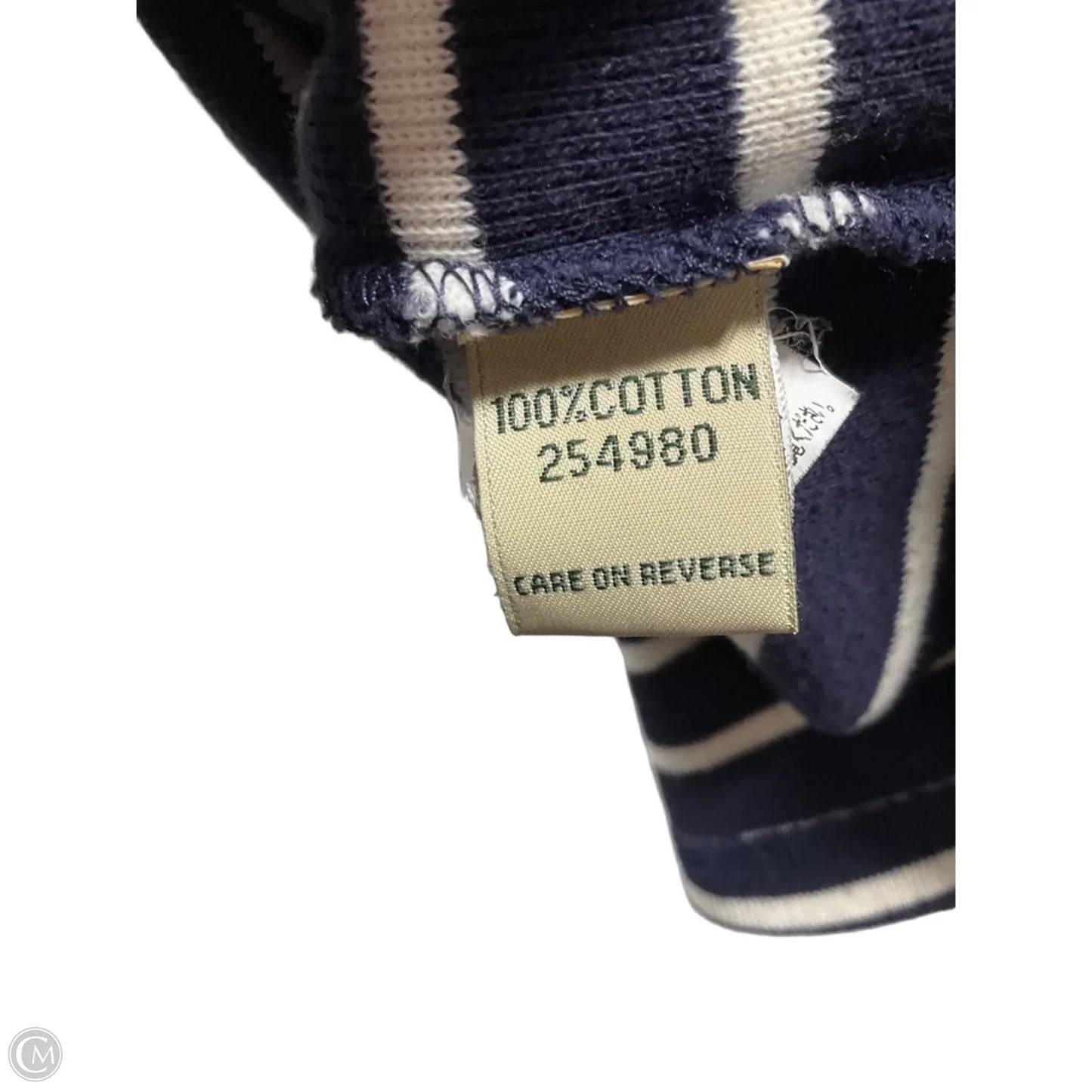 Top 3/4 Sleeve By L.l. Bean In Striped Pattern, Size: L