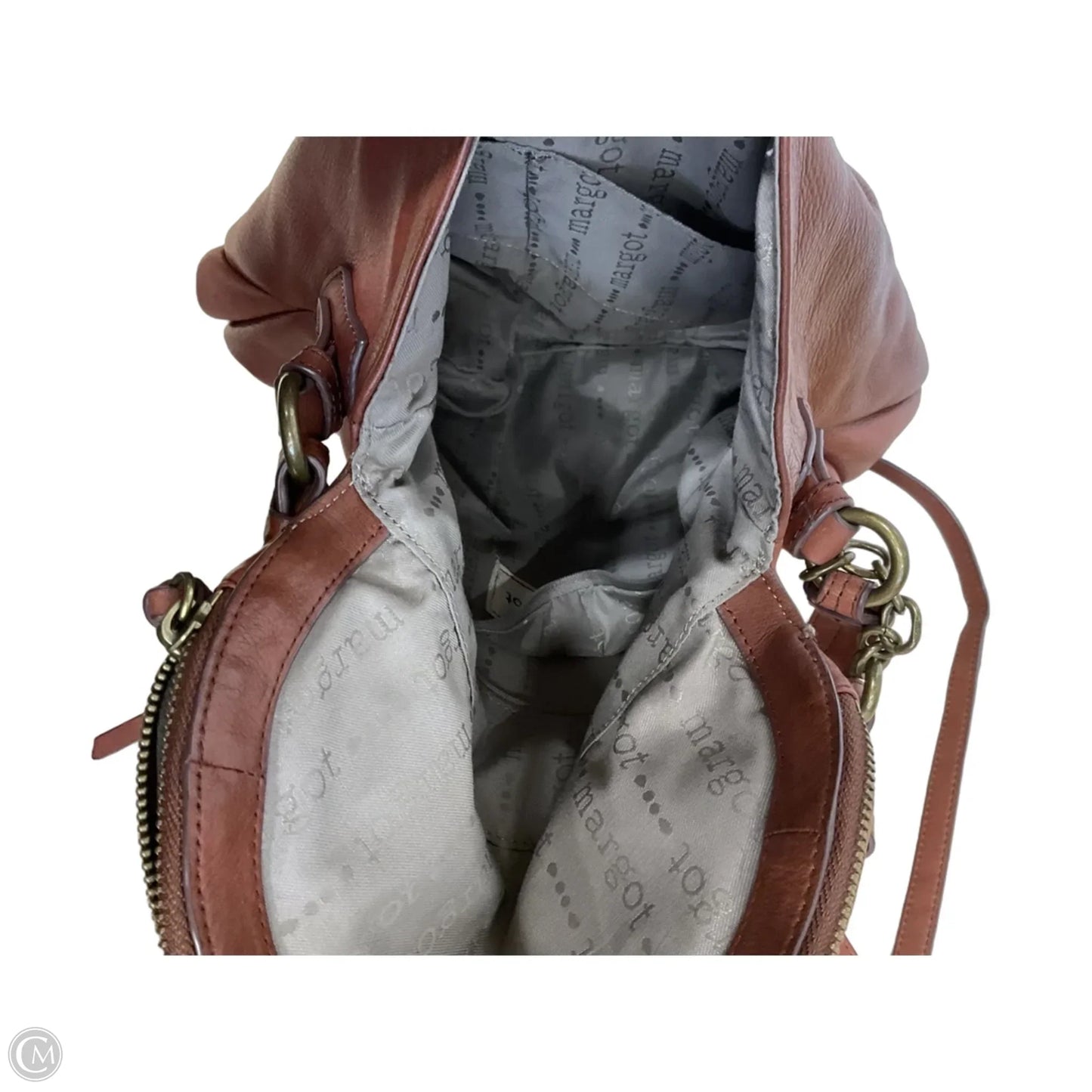 Handbag Leather By Margot, Size: Medium