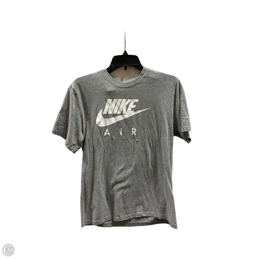 Athletic Top Short Sleeve By Nike In Grey, Size: M