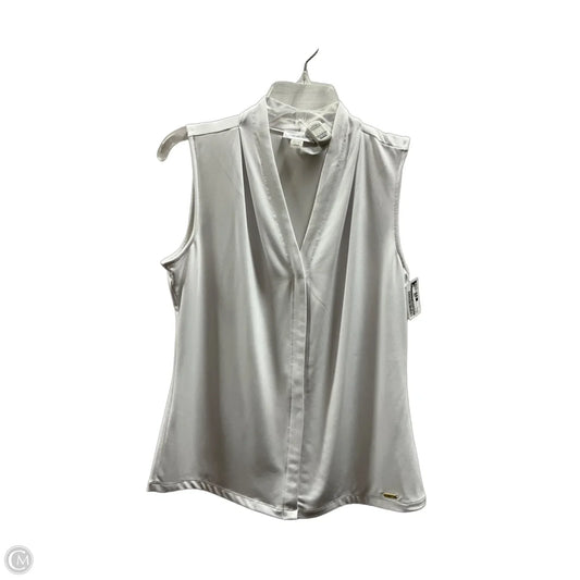 Top Sleeveless By Calvin Klein In White, Size: S