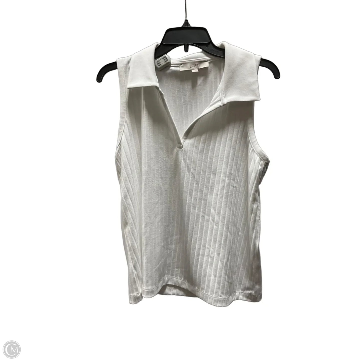 Top Sleeveless By Loft In White, Size: L
