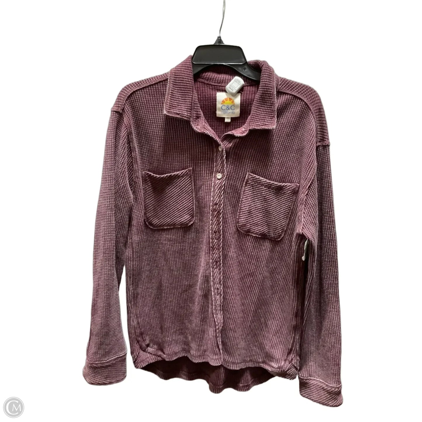 Blouse Long Sleeve By C And C In Purple, Size: M