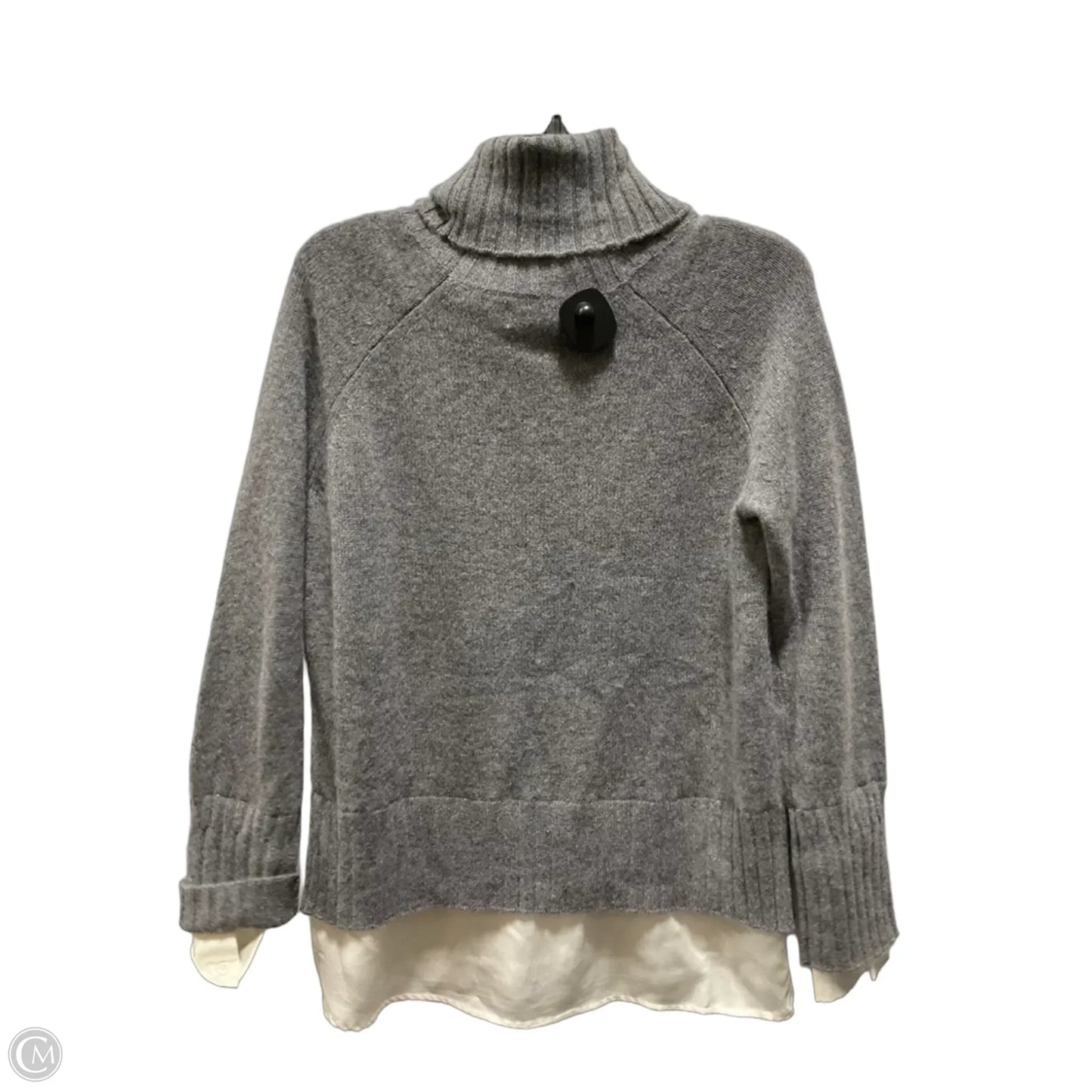 Top Long Sleeve By Magaschoni In Grey, Size: M