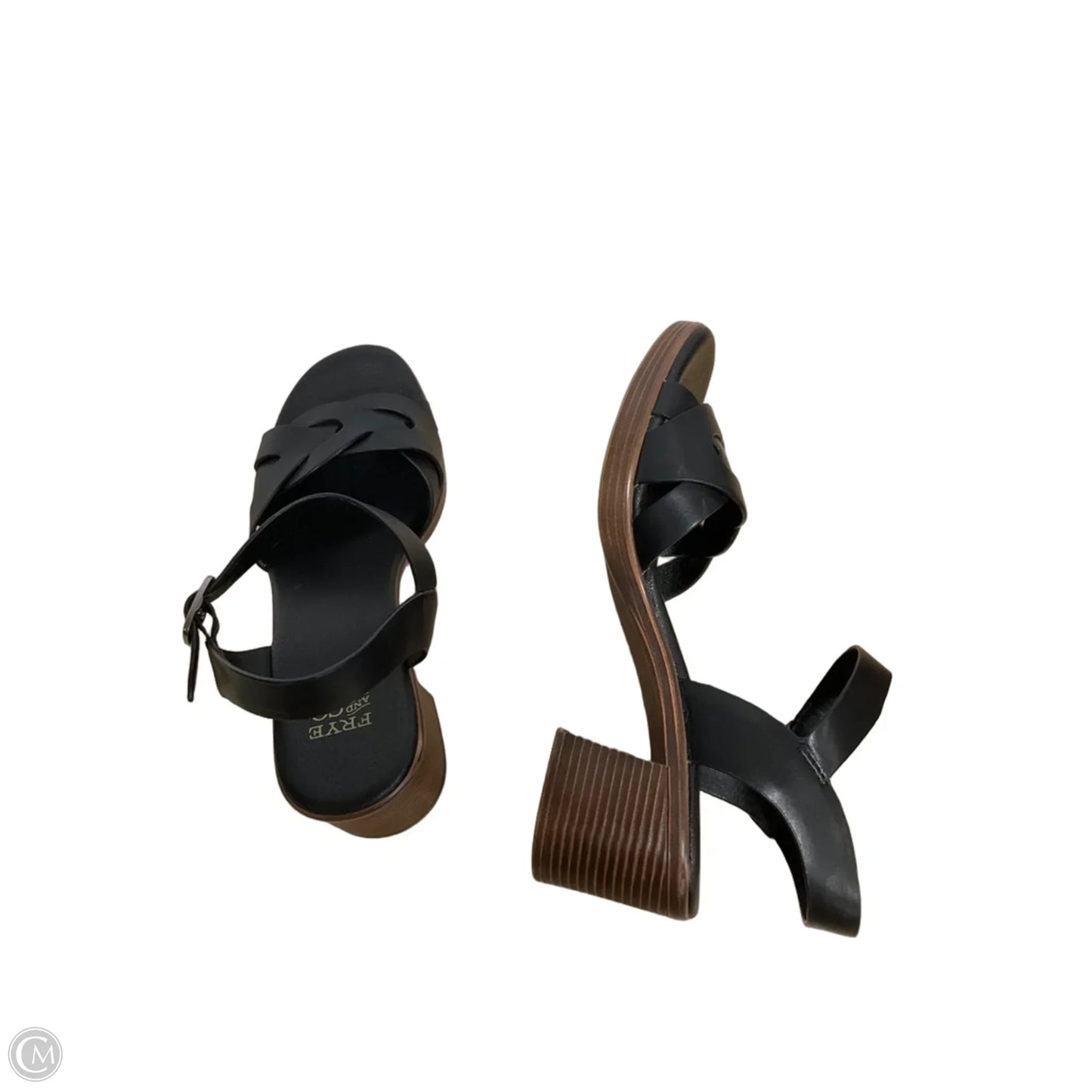 Sandals Heels Block By Frye And Co In Black, Size: 7.5