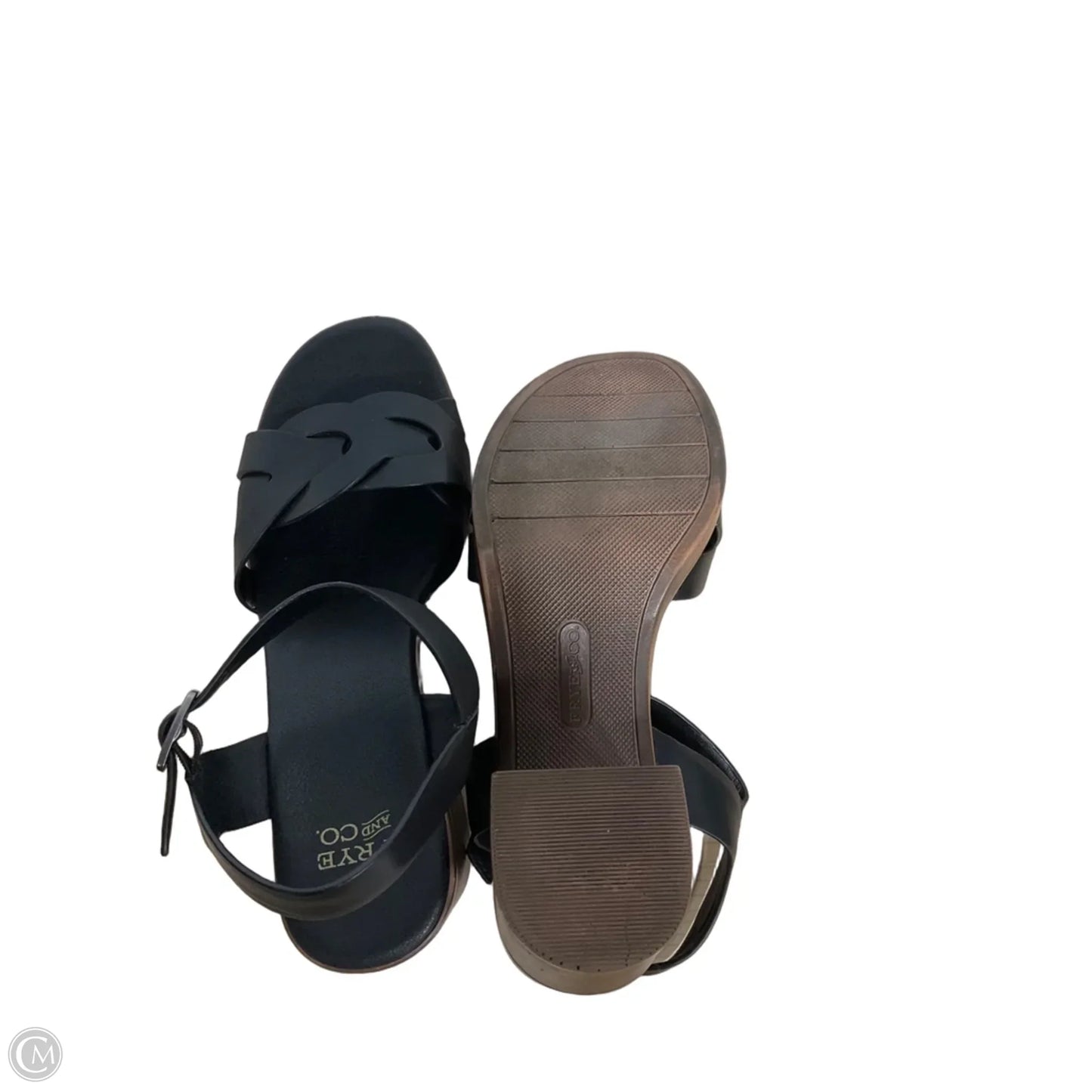 Sandals Heels Block By Frye And Co In Black, Size: 7.5