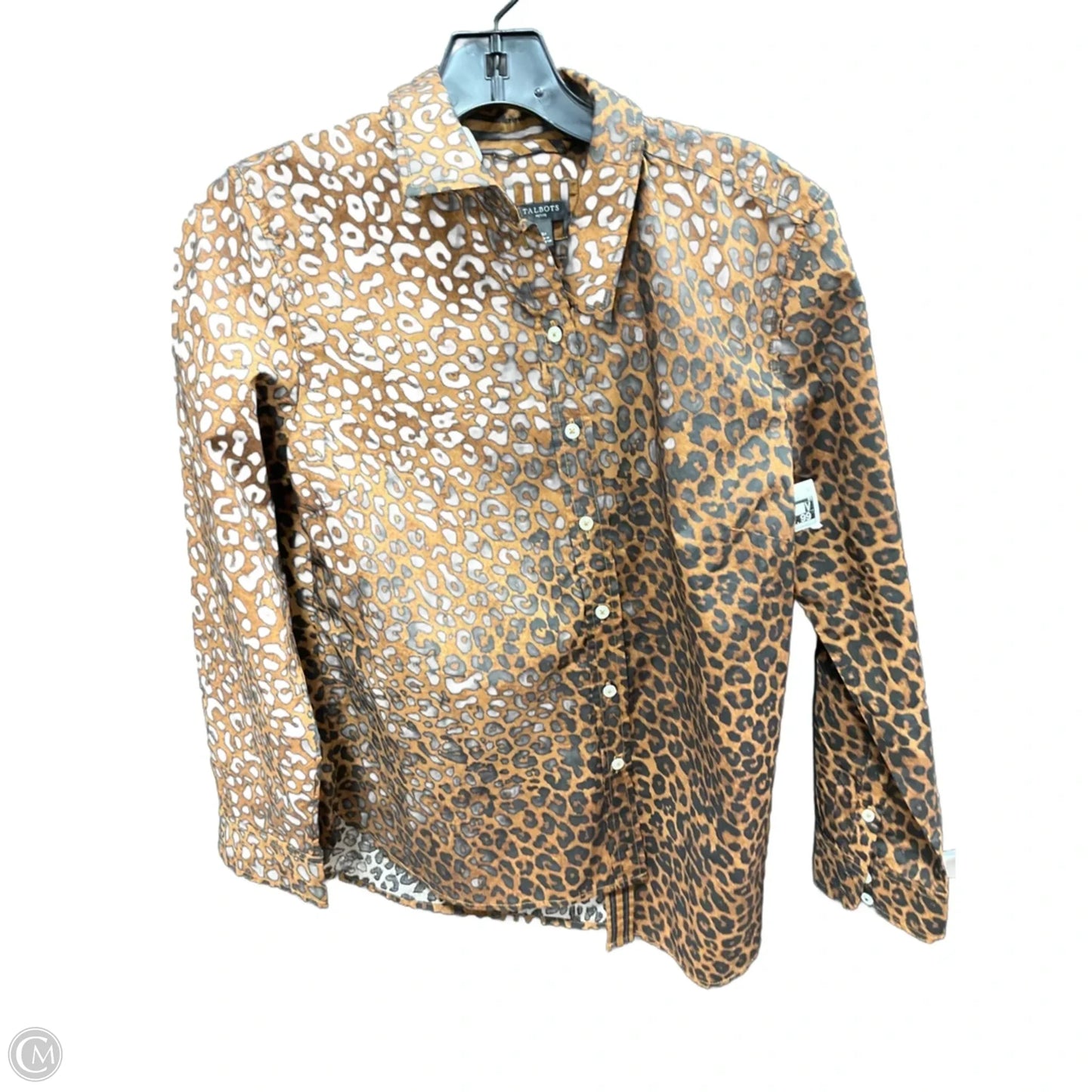 Blouse Long Sleeve By Talbots In Leopard Print, Size: M