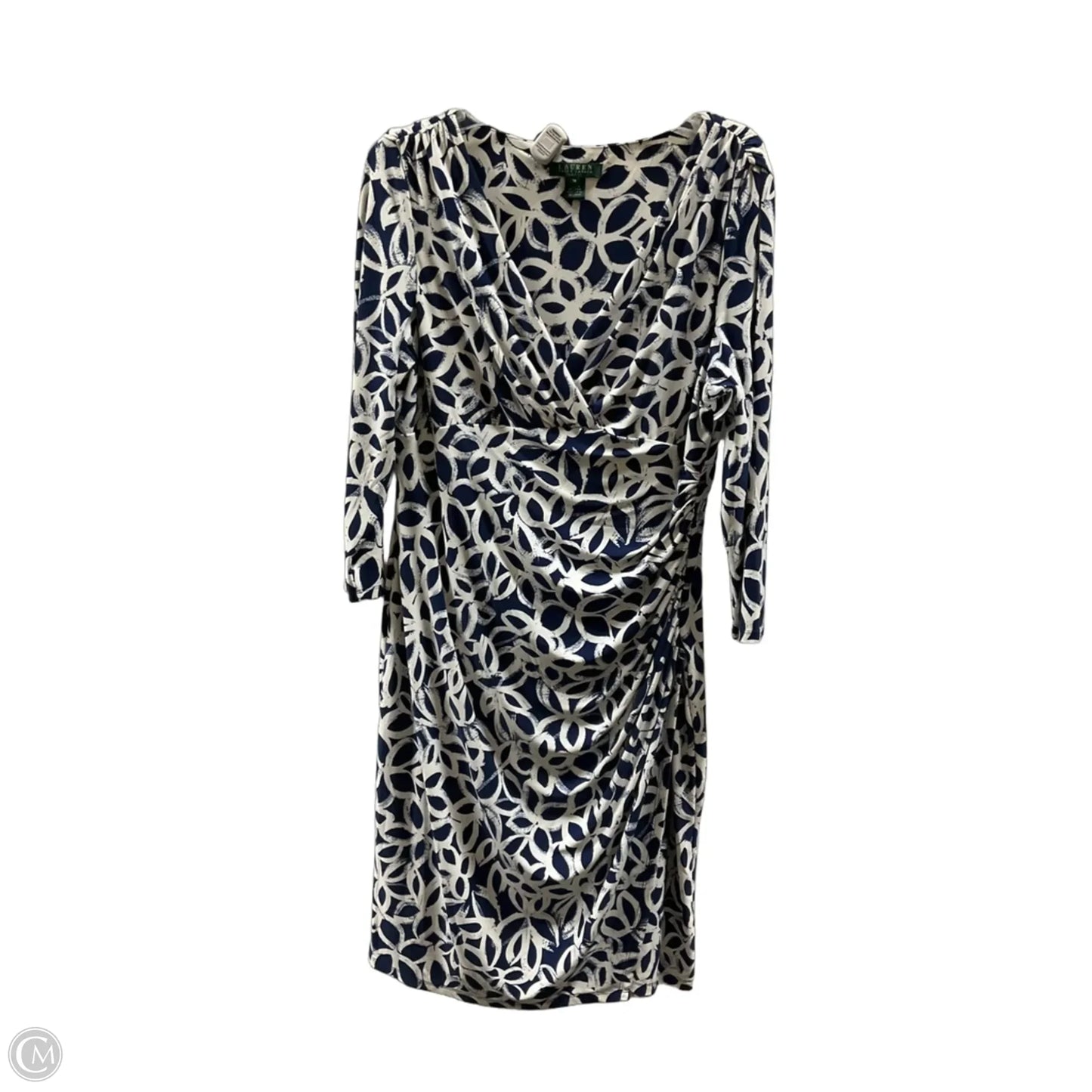 Dress Casual Midi By Ralph Lauren In Blue & White, Size: Xl