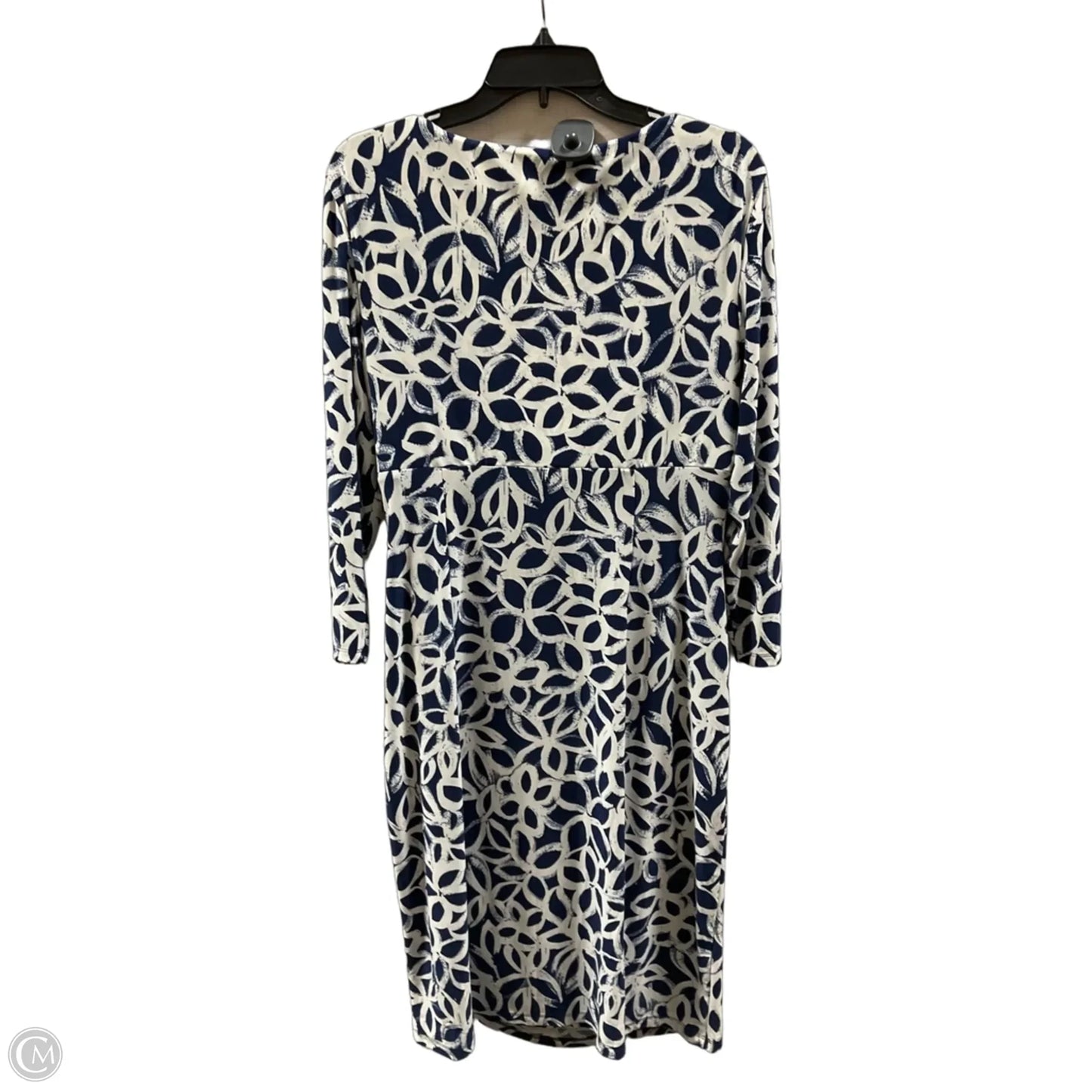 Dress Casual Midi By Ralph Lauren In Blue & White, Size: Xl