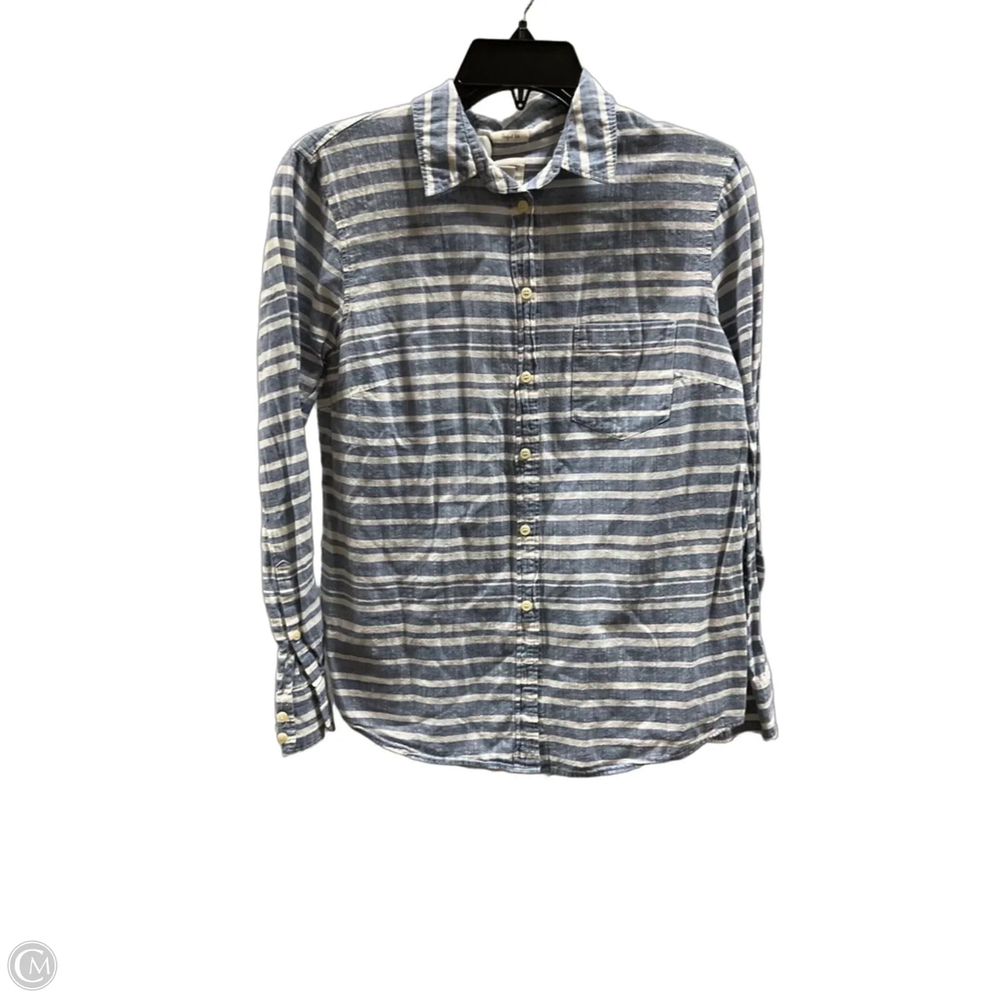 Blouse Long Sleeve By J. Crew In Striped Pattern, Size: S