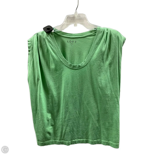 Top Sleeveless By Loft In Green, Size: L