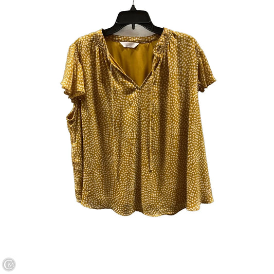 Top Short Sleeve By Lc Lauren Conrad In Yellow, Size: 1x