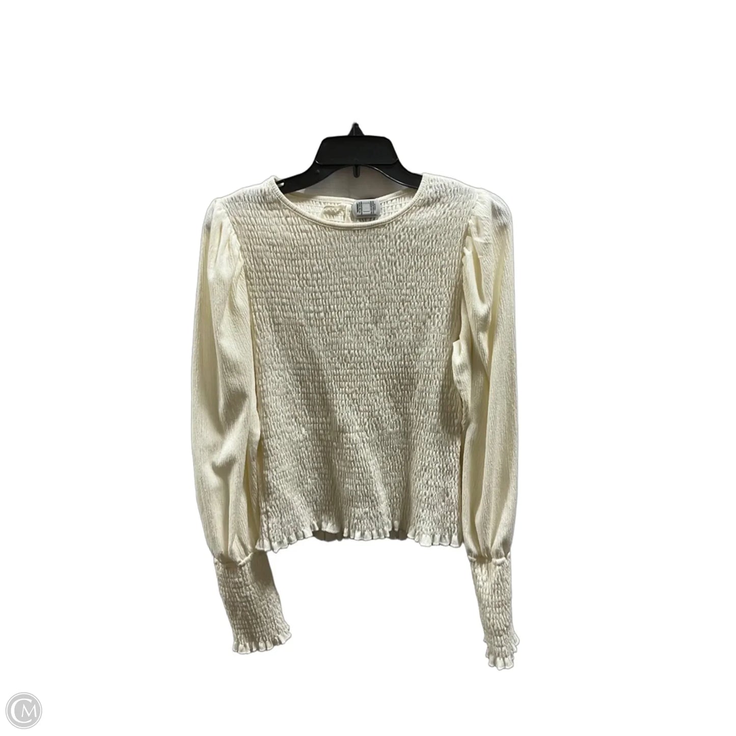 Top Long Sleeve By Anthropologie In Cream, Size: M