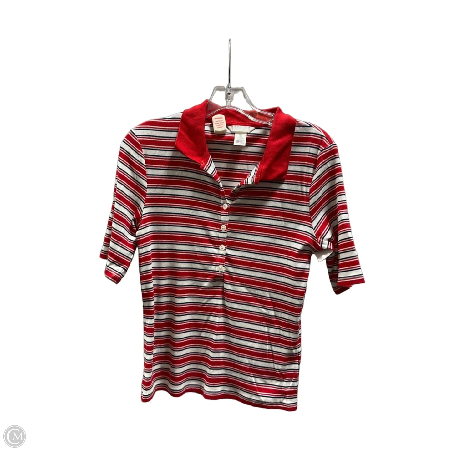 Top Short Sleeve By H&m In Striped Pattern, Size: L