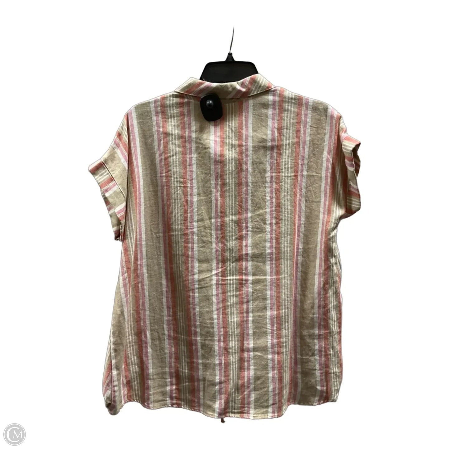 Blouse Short Sleeve By Ava James In Striped Pattern, Size: M