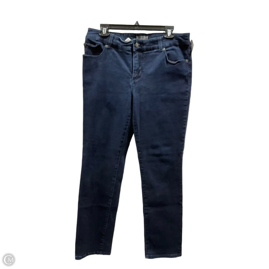 Jeans Straight By Chicos In Blue Denim, Size: 10