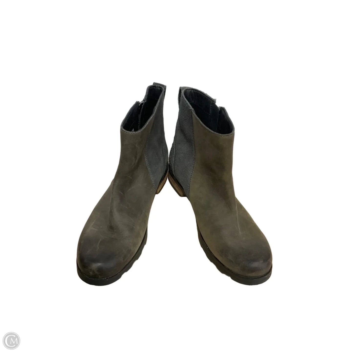 Boots Ankle Flats By Sorel In Green & Grey, Size: 8