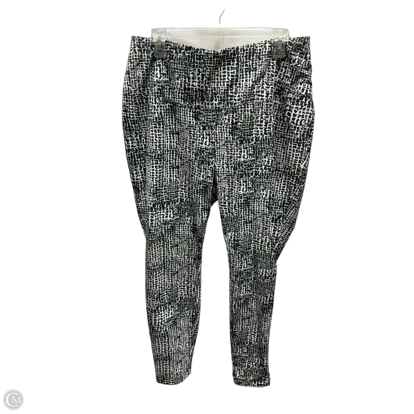 Athletic Leggings By Zenergy By Chicos In Black & White, Size: L