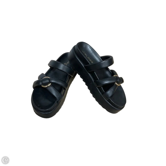 Sandals Flats By J Slides In Black, Size: 6.5