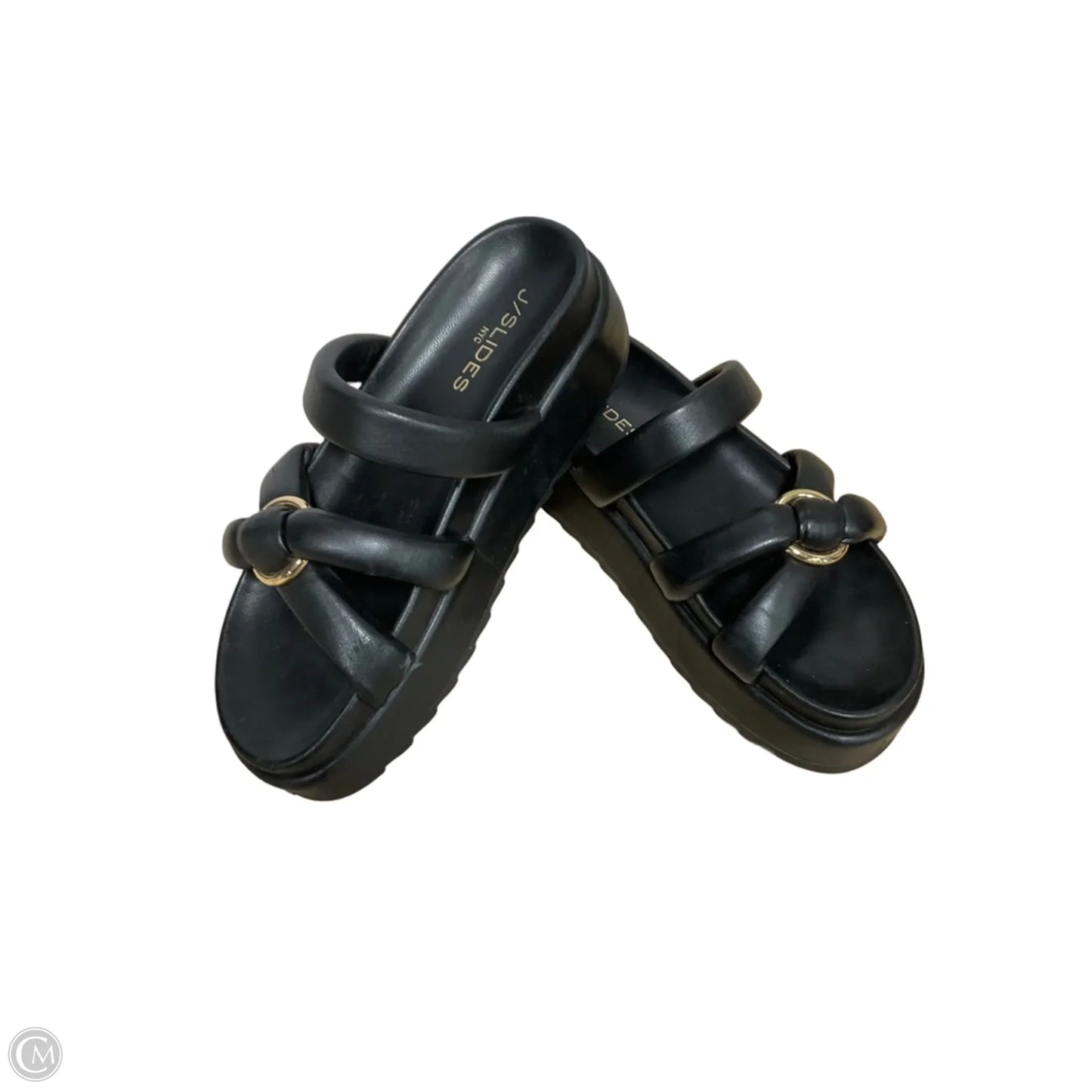 Sandals Flats By J Slides In Black, Size: 6.5