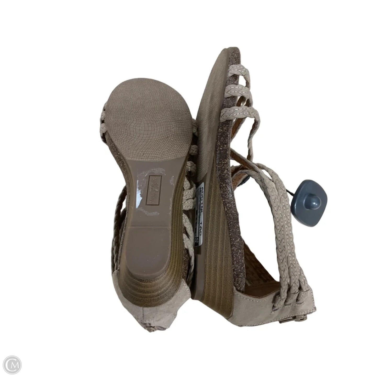 Sandals Heels Wedge By Cmf In Tan, Size: 7