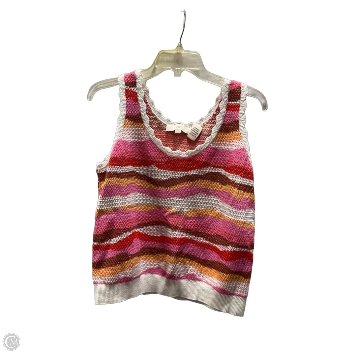 Top Sleeveless By Loft In Striped Pattern, Size: M