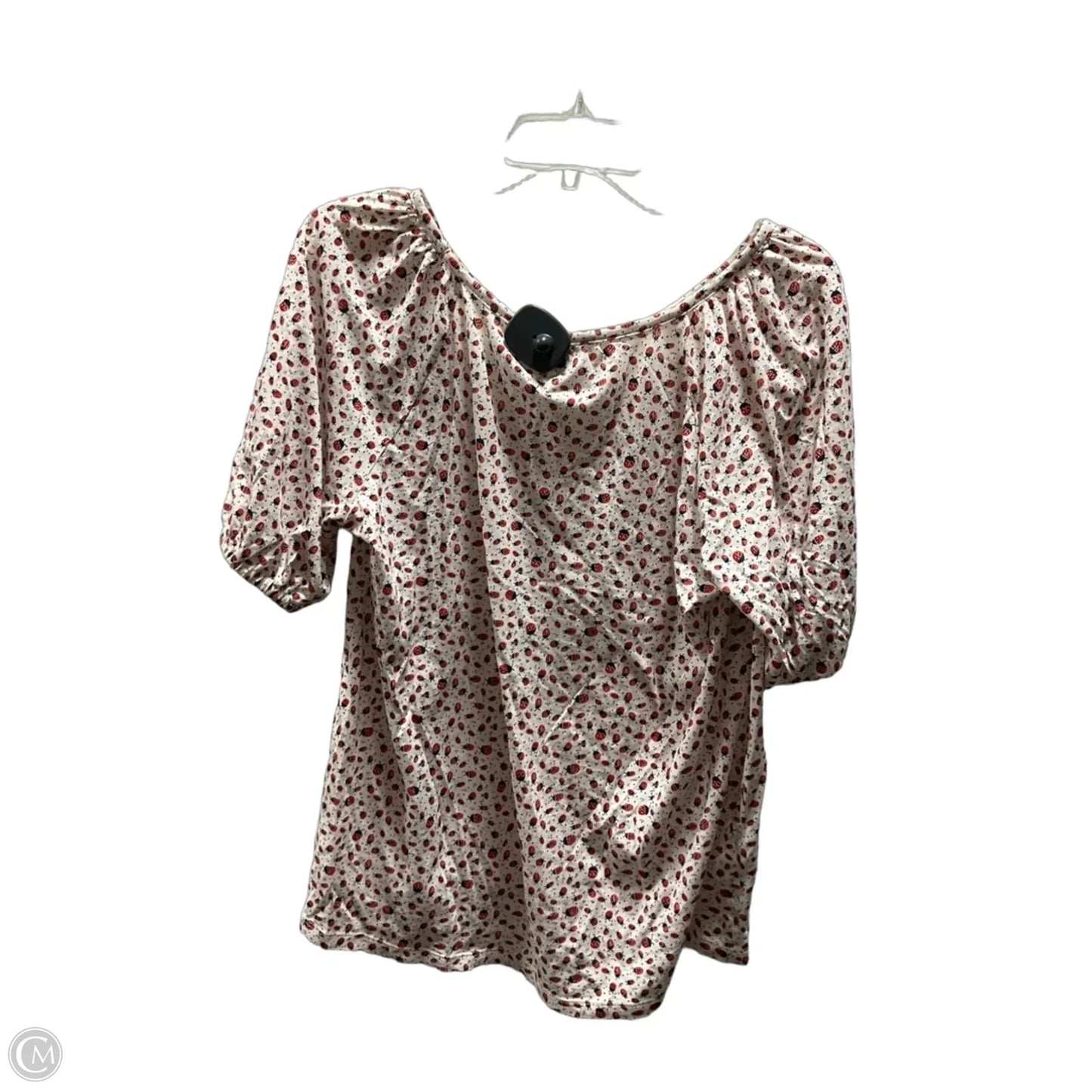 Top Short Sleeve By Loft In Red & White, Size: M