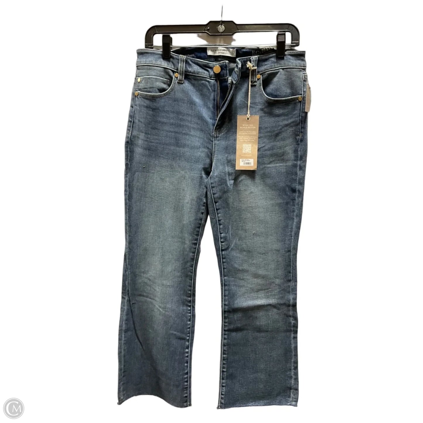 Jeans Flared By Liverpool In Blue Denim, Size: 8
