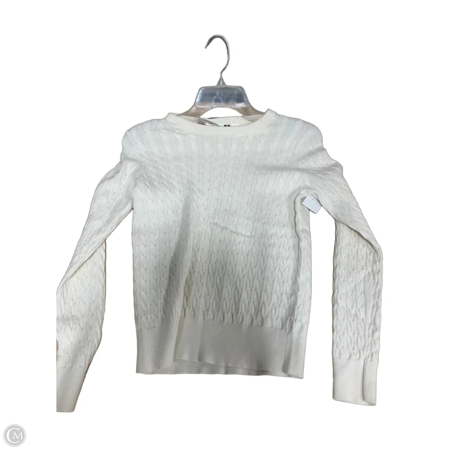 Top Long Sleeve By Uniqlo In White, Size: M