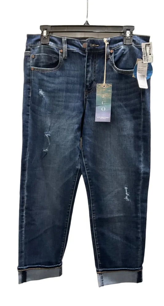 Jeans Boyfriend By Liverpool In Blue Denim, Size: 6