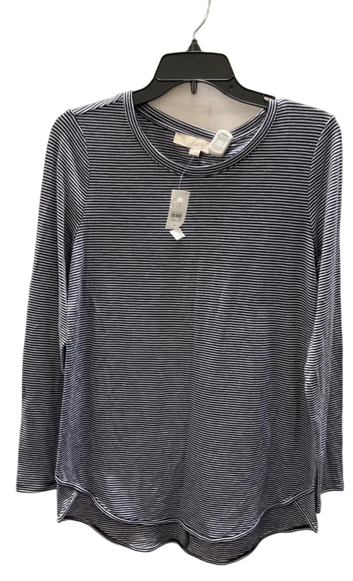 Top Long Sleeve Basic By Loft In Striped Pattern, Size: M