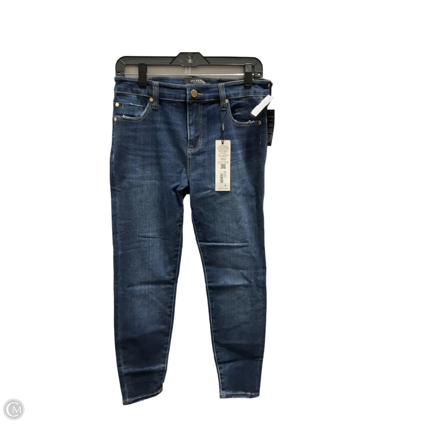 Jeans Skinny By Liverpool In Blue Denim, Size: 8