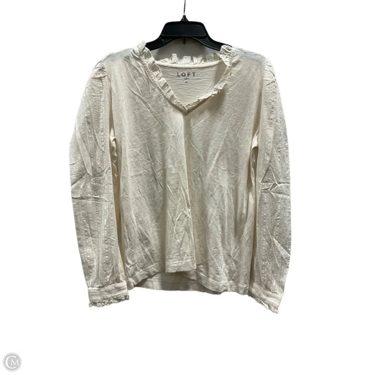 Top Long Sleeve By Loft In Cream, Size: M