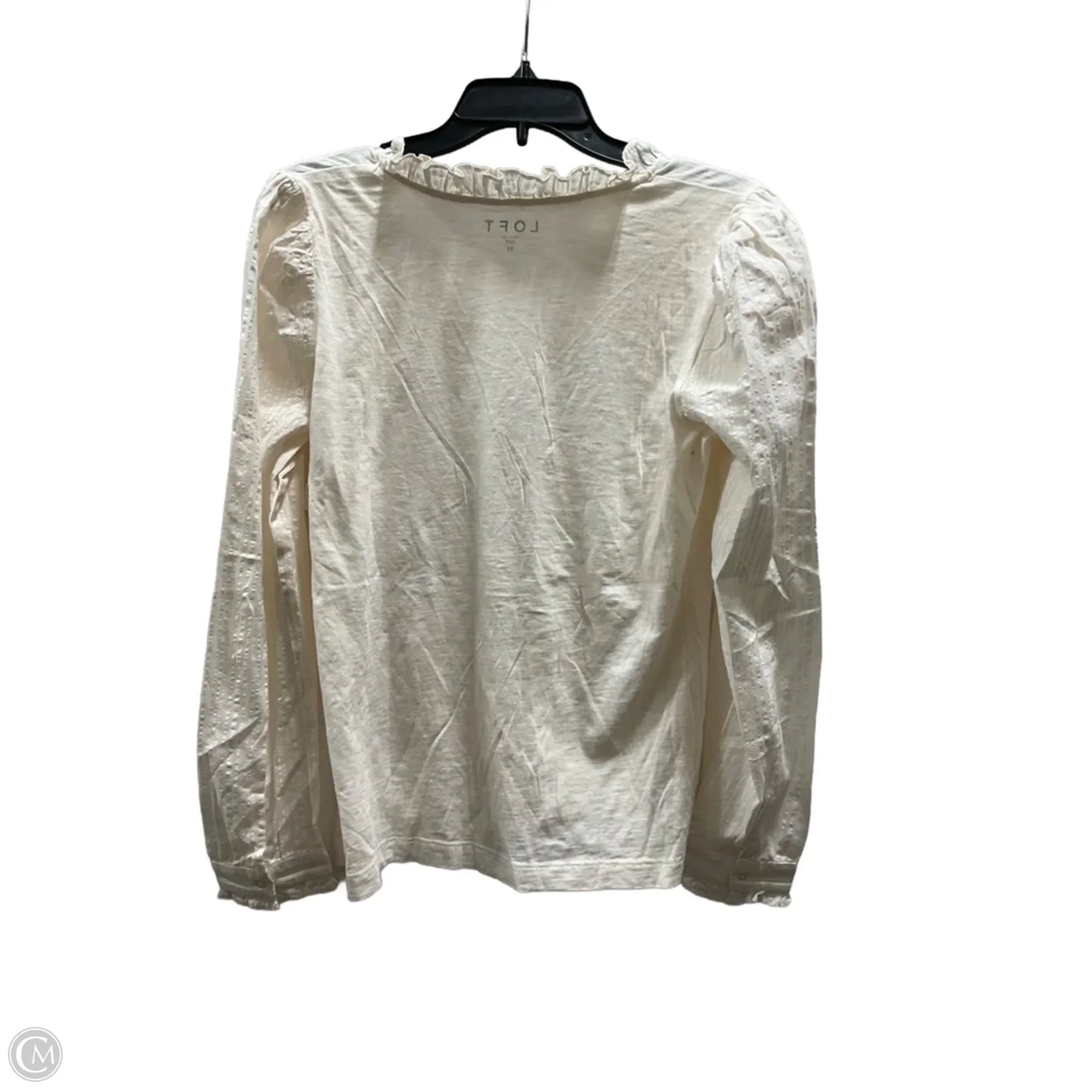 Top Long Sleeve By Loft In Cream, Size: M