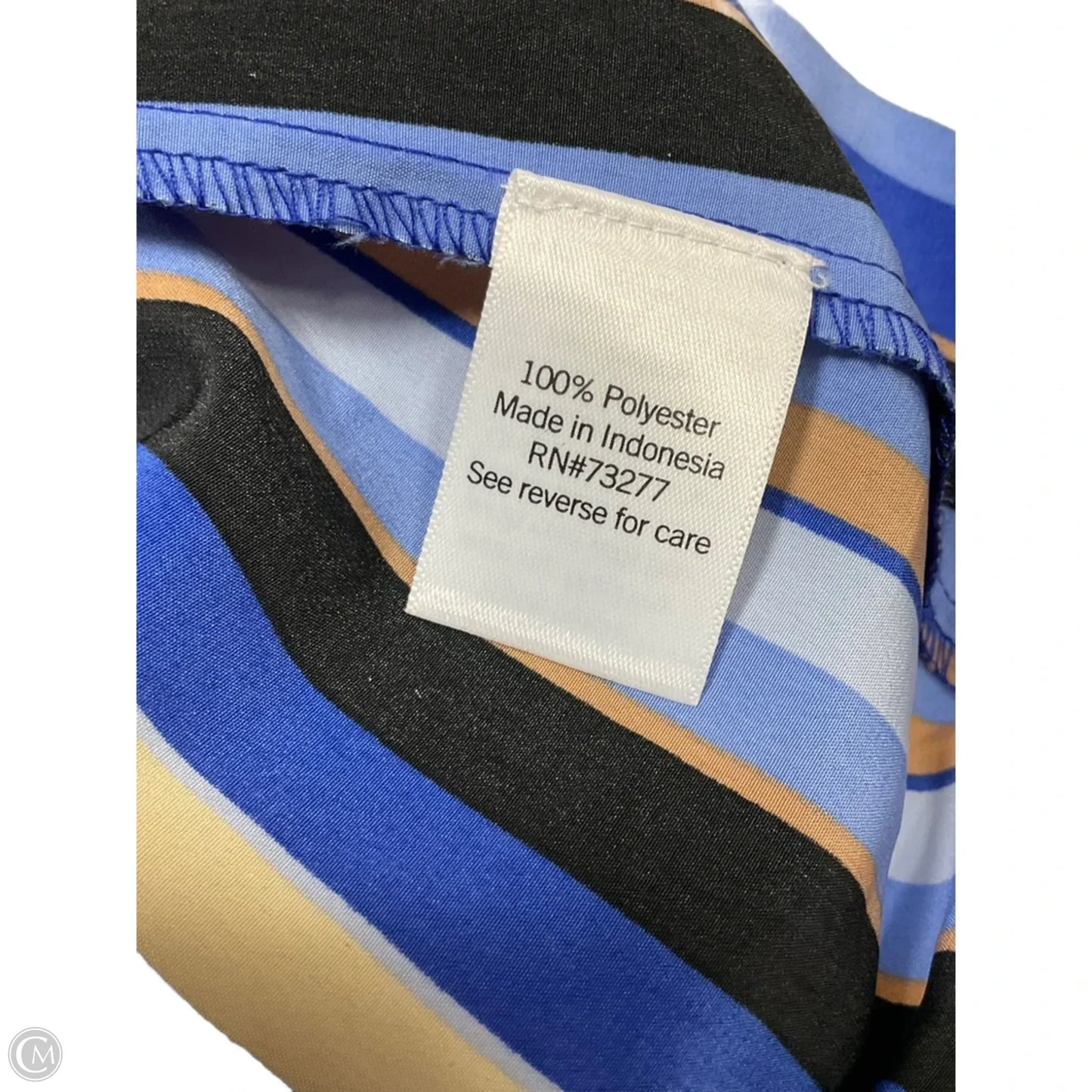 Blouse Long Sleeve By Nine West In Striped Pattern, Size: Xs