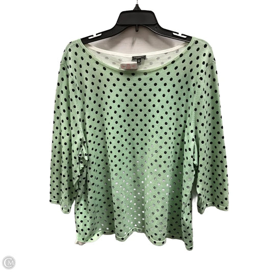 Top Short Sleeve By Talbots In Polkadot Pattern, Size: 3x