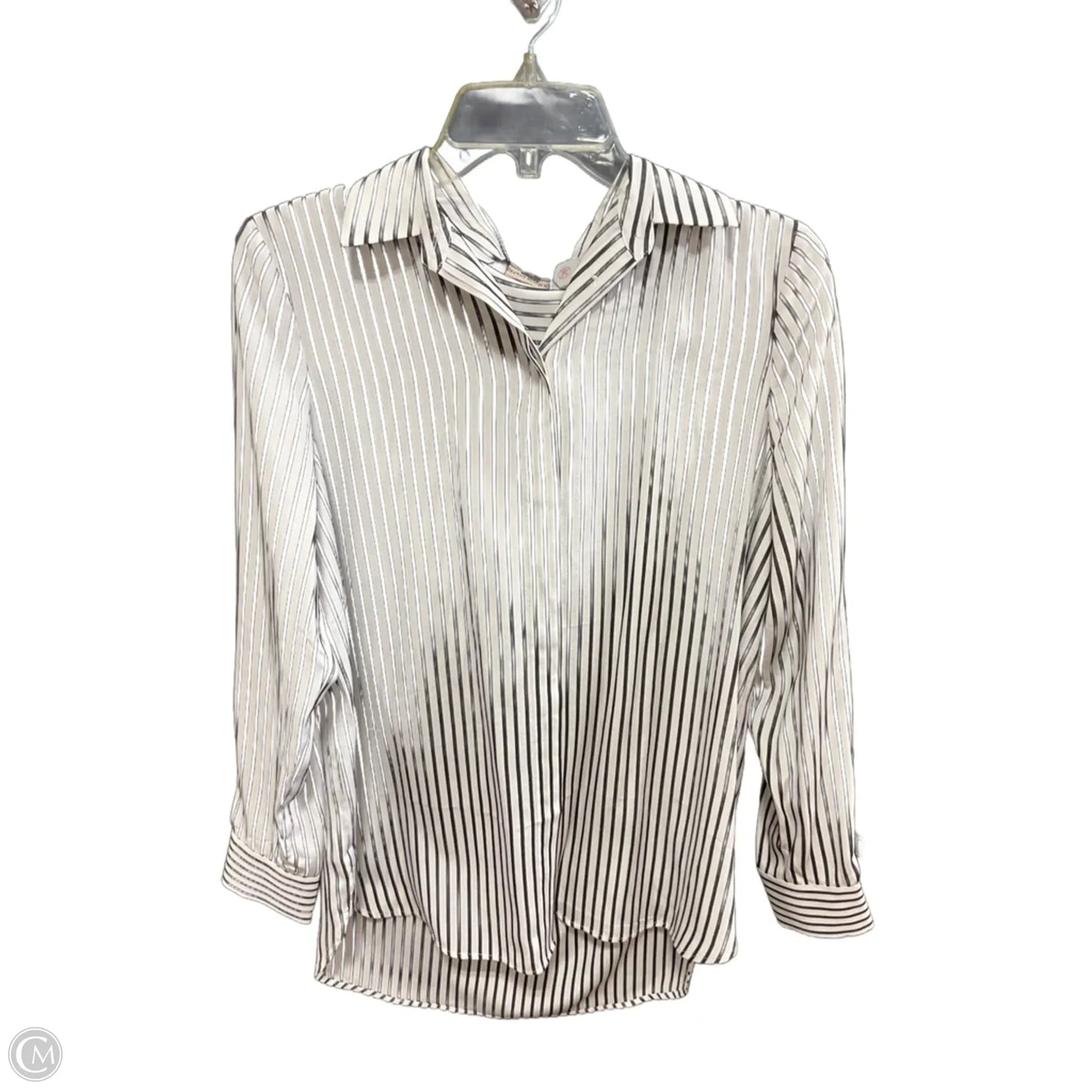 Blouse Long Sleeve By Banana Republic In Striped Pattern, Size: S