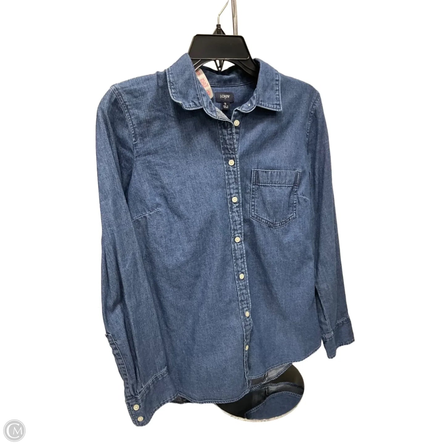 Top Long Sleeve By J. Crew In Blue Denim, Size: S