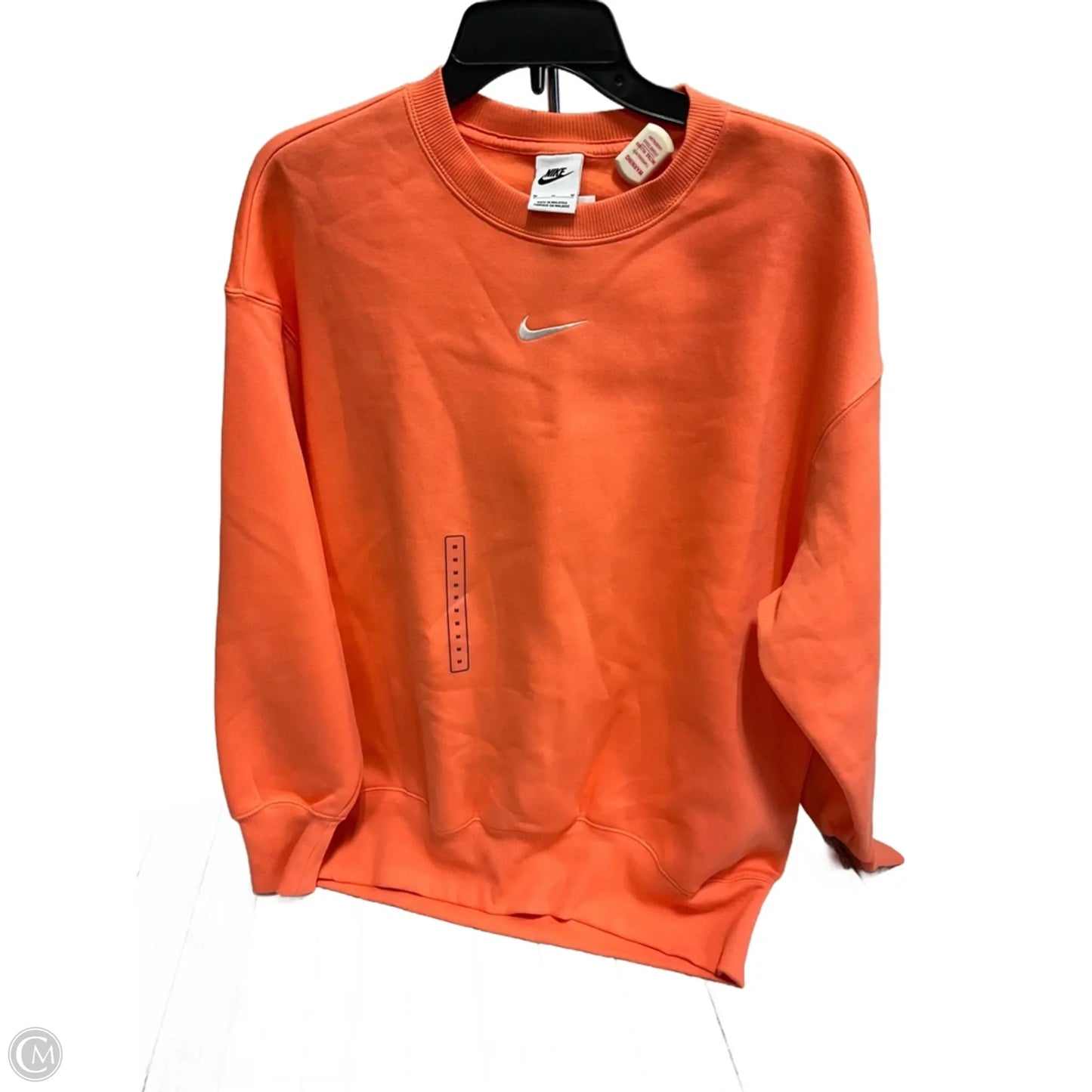 Sweatshirt Crewneck By Nike In Orange, Size: M