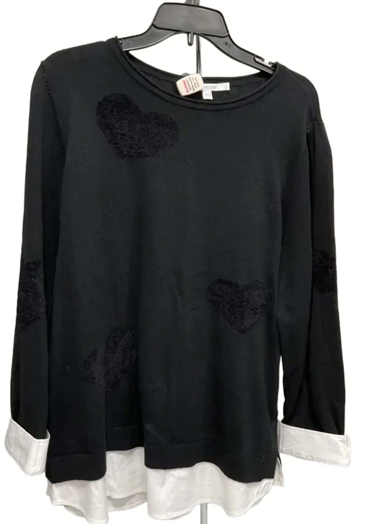 Top Long Sleeve By Chicos In Black, Size: Xl