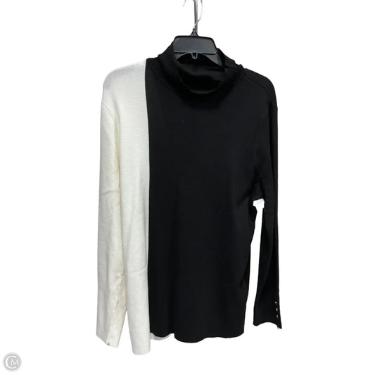 Top Long Sleeve By Chicos In Black & White, Size: S