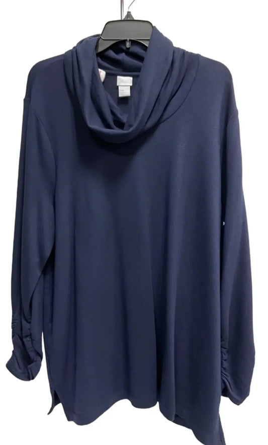 Top Long Sleeve By Chicos In Blue, Size: Xxl