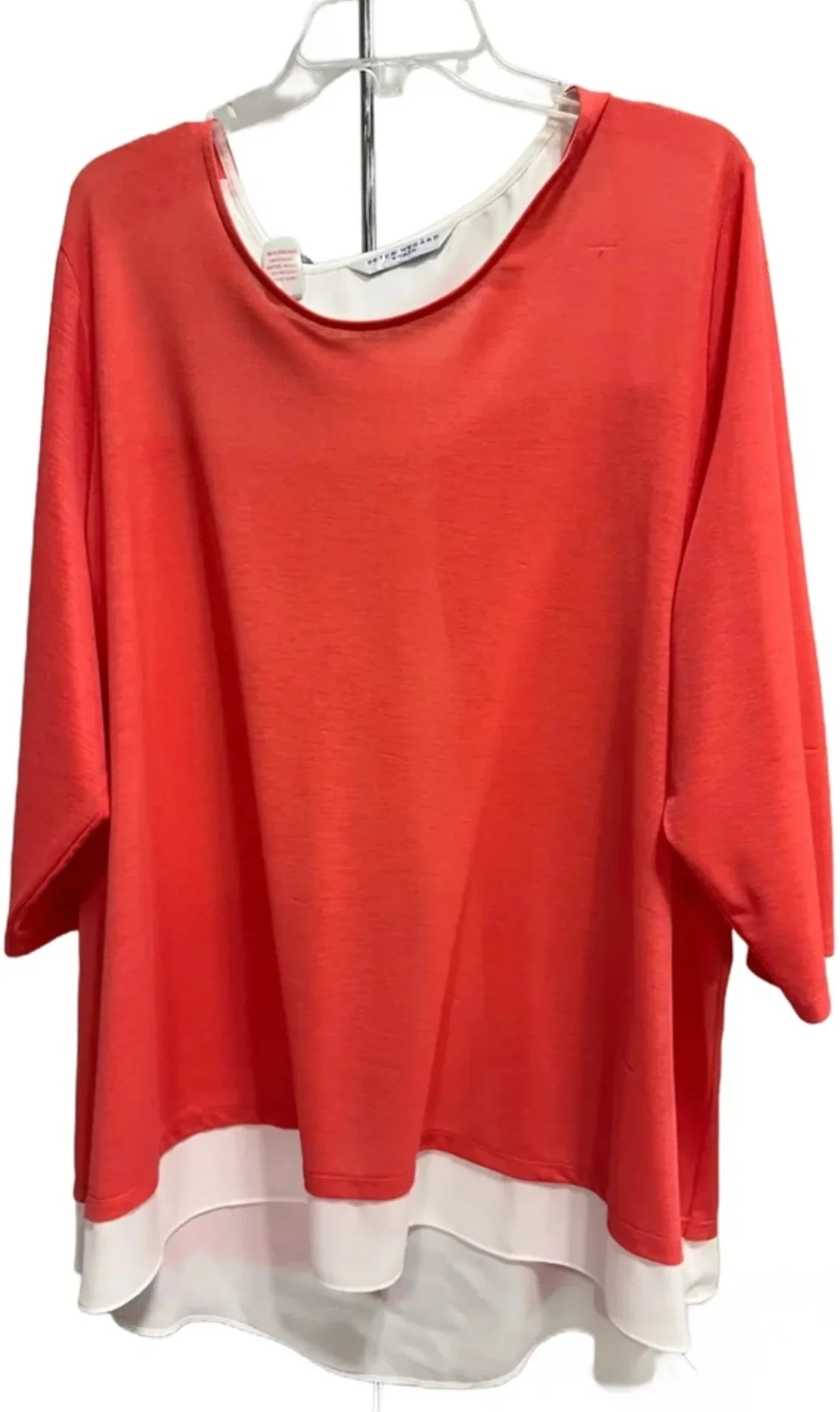 Top 3/4 Sleeve By Peter Nygard In Orange, Size: Xxl