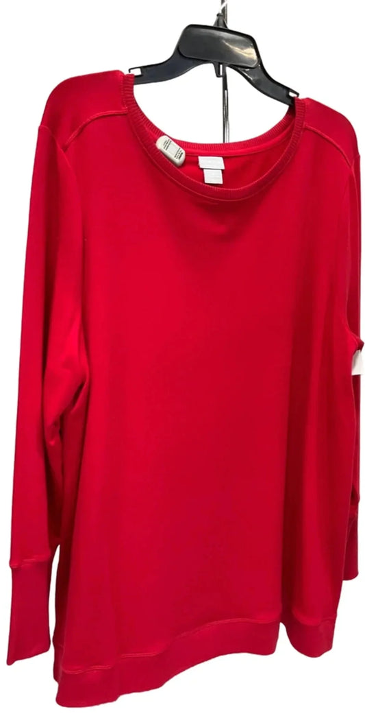 Top Long Sleeve By Chicos In Red, Size: Xxl