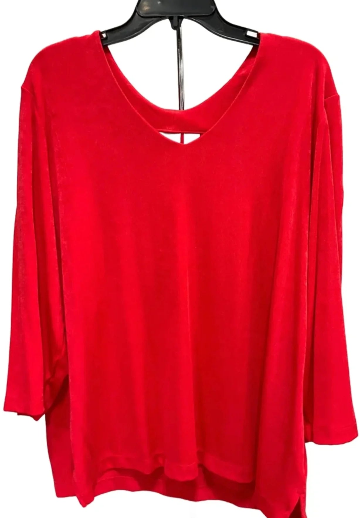 Top 3/4 Sleeve By Chicos In Red, Size: Xxl
