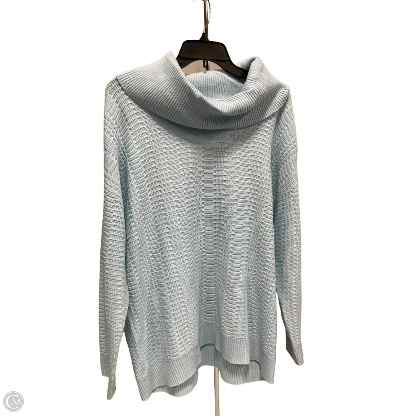 Top Long Sleeve By Calvin Klein In Blue, Size: Xl