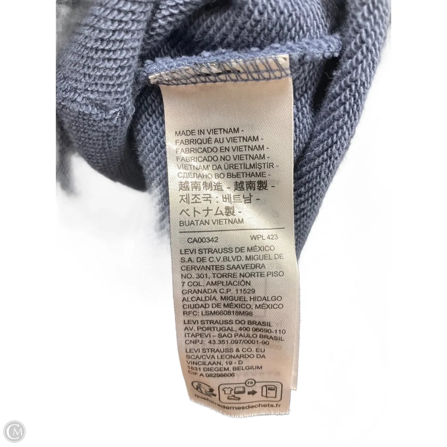 Sweatshirt Hoodie By Levis In Blue, Size: M