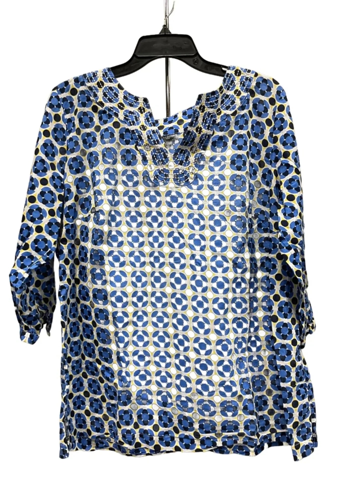 Top 3/4 Sleeve By Talbots In Blue, Size: 1x